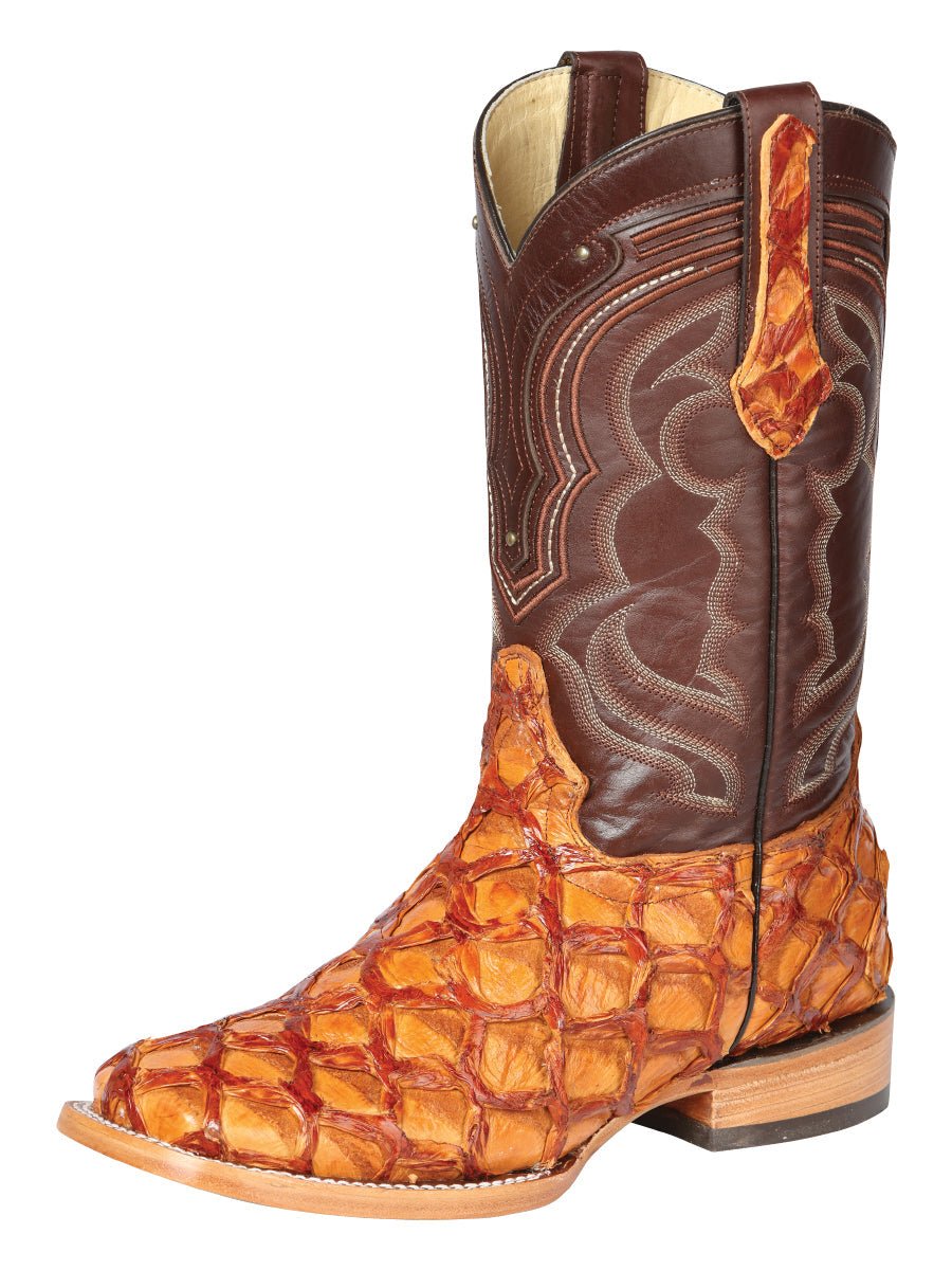El General Men's Exotic Monster Fish Rodeo Boots in Honey