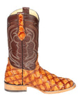 El General Men's Exotic Monster Fish Rodeo Boots in Honey