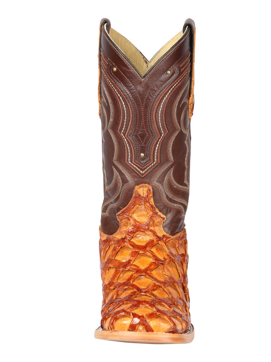 El General Men's Exotic Monster Fish Rodeo Boots in Honey