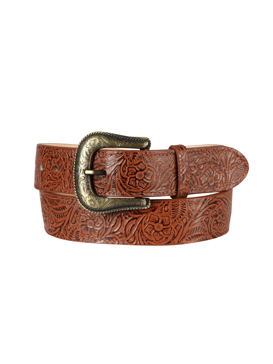 El General Women Denim Belt — Chiseled Cognac