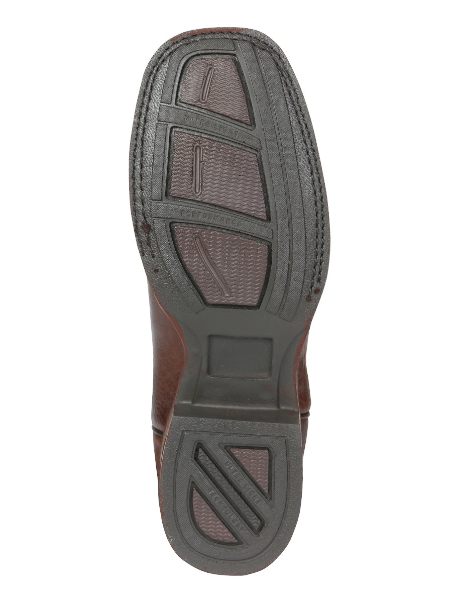 El General Men’s Leather Cowboy Boot - Made in Mexico - Brown 44655