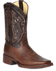 El General Men’s Leather Cowboy Boot - Made in Mexico - Brown 44655