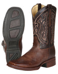 El General Men’s Leather Cowboy Boot - Made in Mexico - Brown 44655