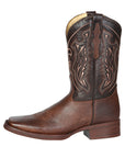 El General Men’s Leather Cowboy Boot - Made in Mexico - Brown 44655