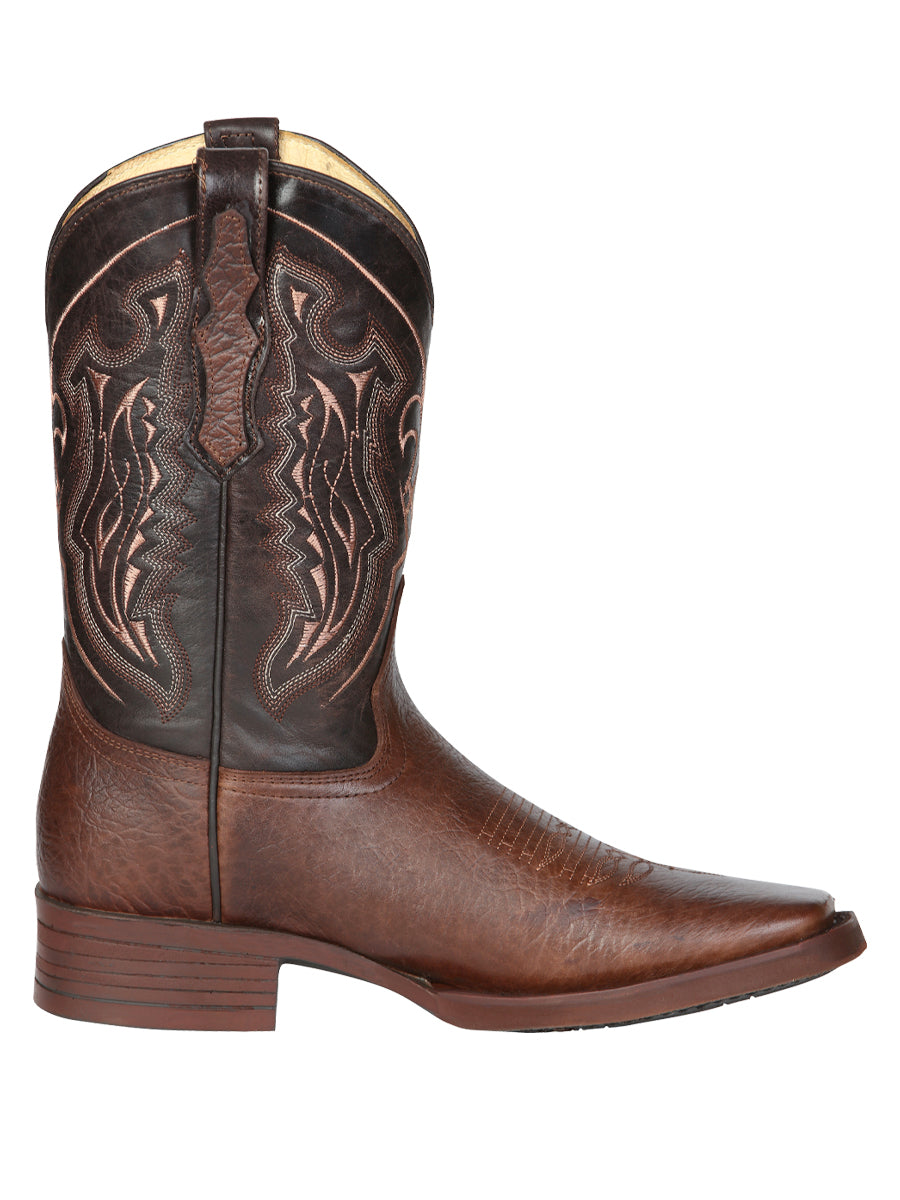 El General Men’s Leather Cowboy Boot - Made in Mexico - Brown 44655