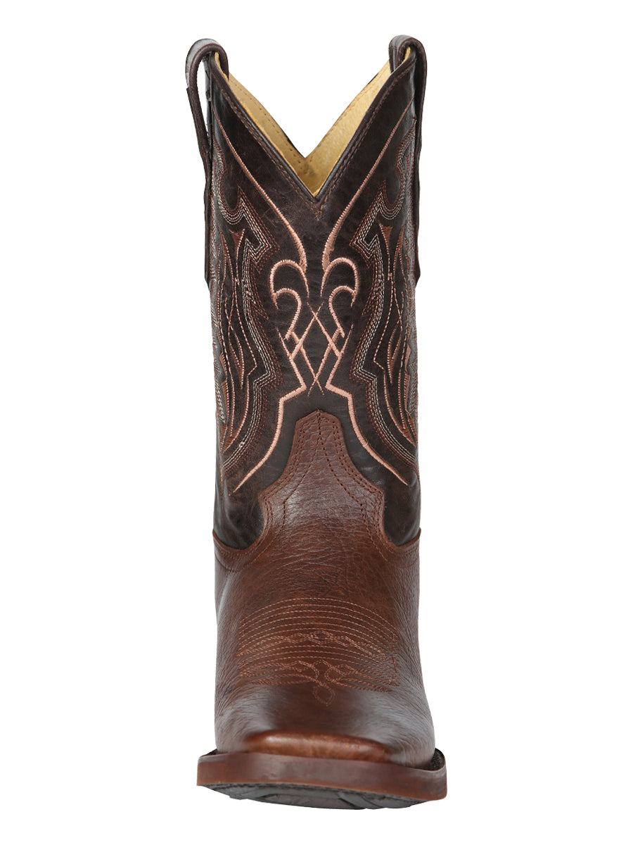 El General Men’s Leather Cowboy Boot - Made in Mexico - Brown 44655