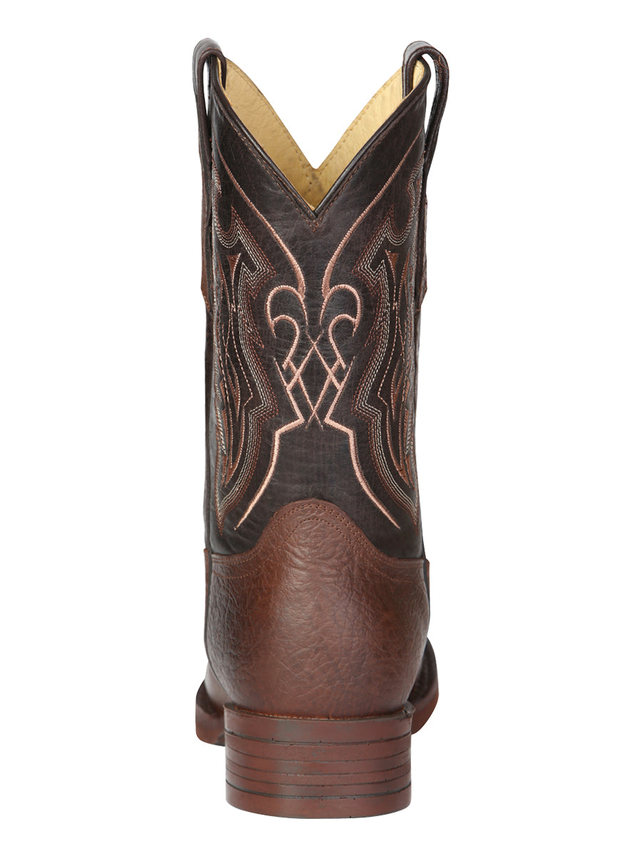 El General Men’s Leather Cowboy Boot - Made in Mexico - Brown 44655