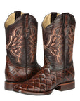 El General Rodeo Boot — Imitation Pirarucu in Brown