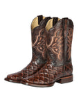 El General Rodeo Boot — Imitation Pirarucu in Brown
