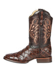 El General Rodeo Boot — Imitation Pirarucu in Brown