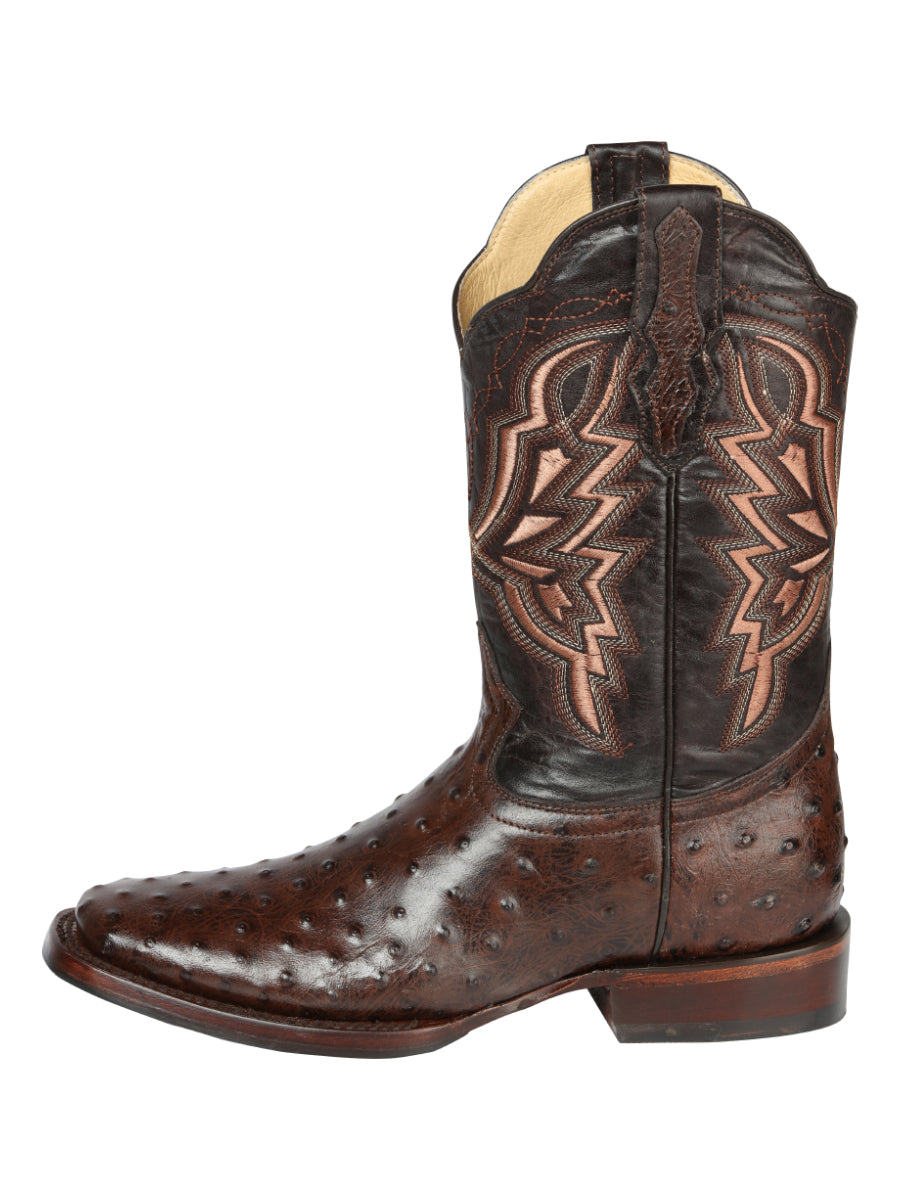 El General Rodeo Boot — Imitation Ostrich in Brown