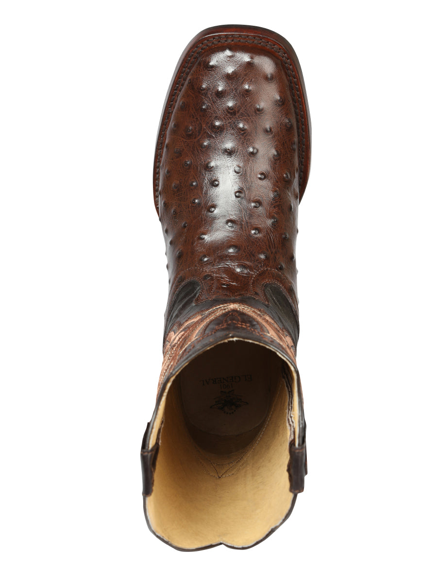 El General Rodeo Boot — Imitation Ostrich in Brown