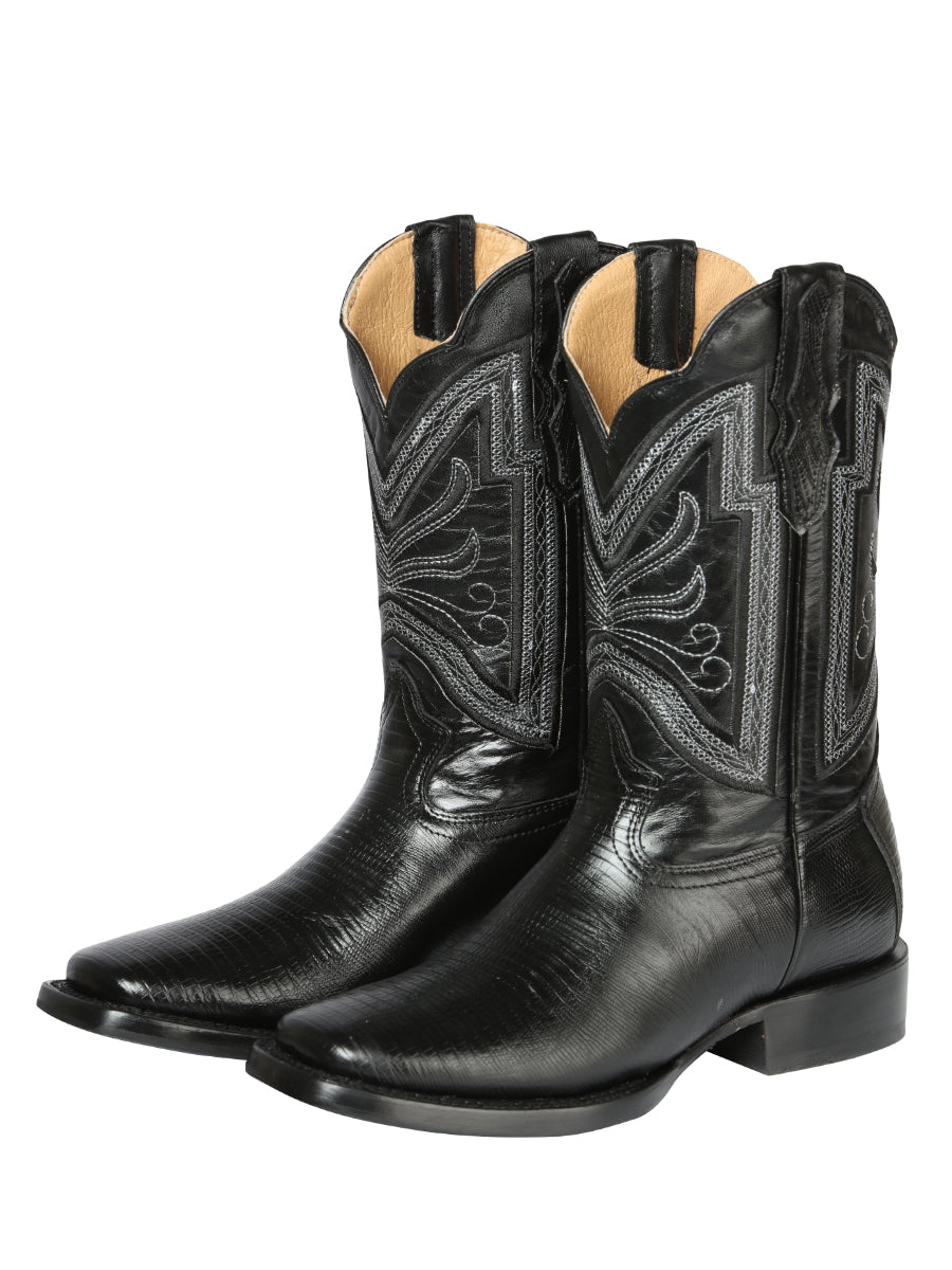 El General Rodeo Boot — Imitation Lizard in Black