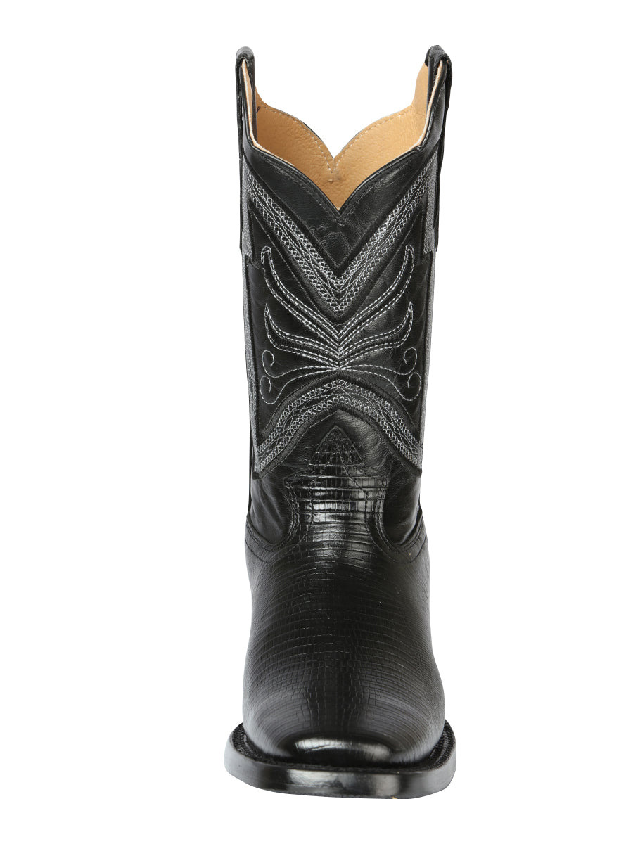 El General Rodeo Boot — Imitation Lizard in Black