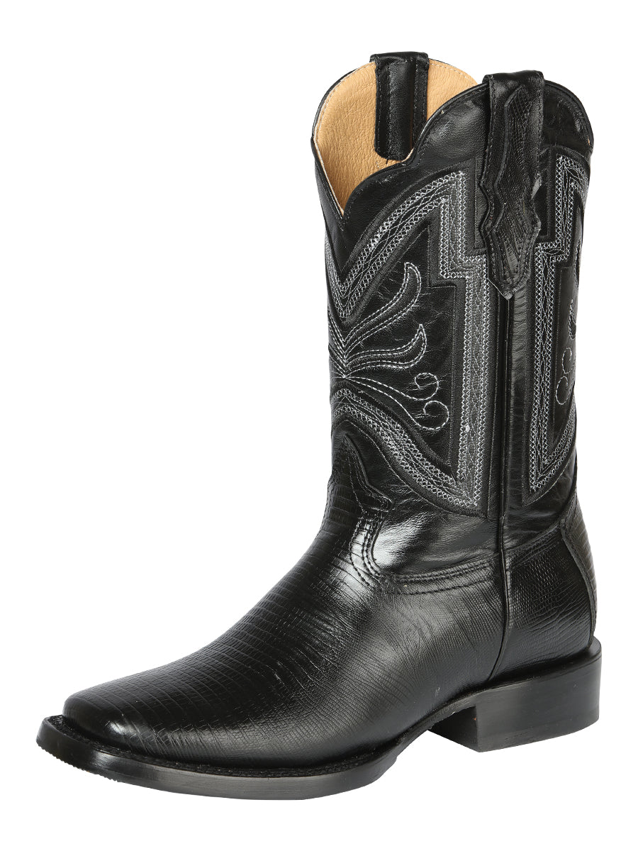 El General Rodeo Boot — Imitation Lizard in Black