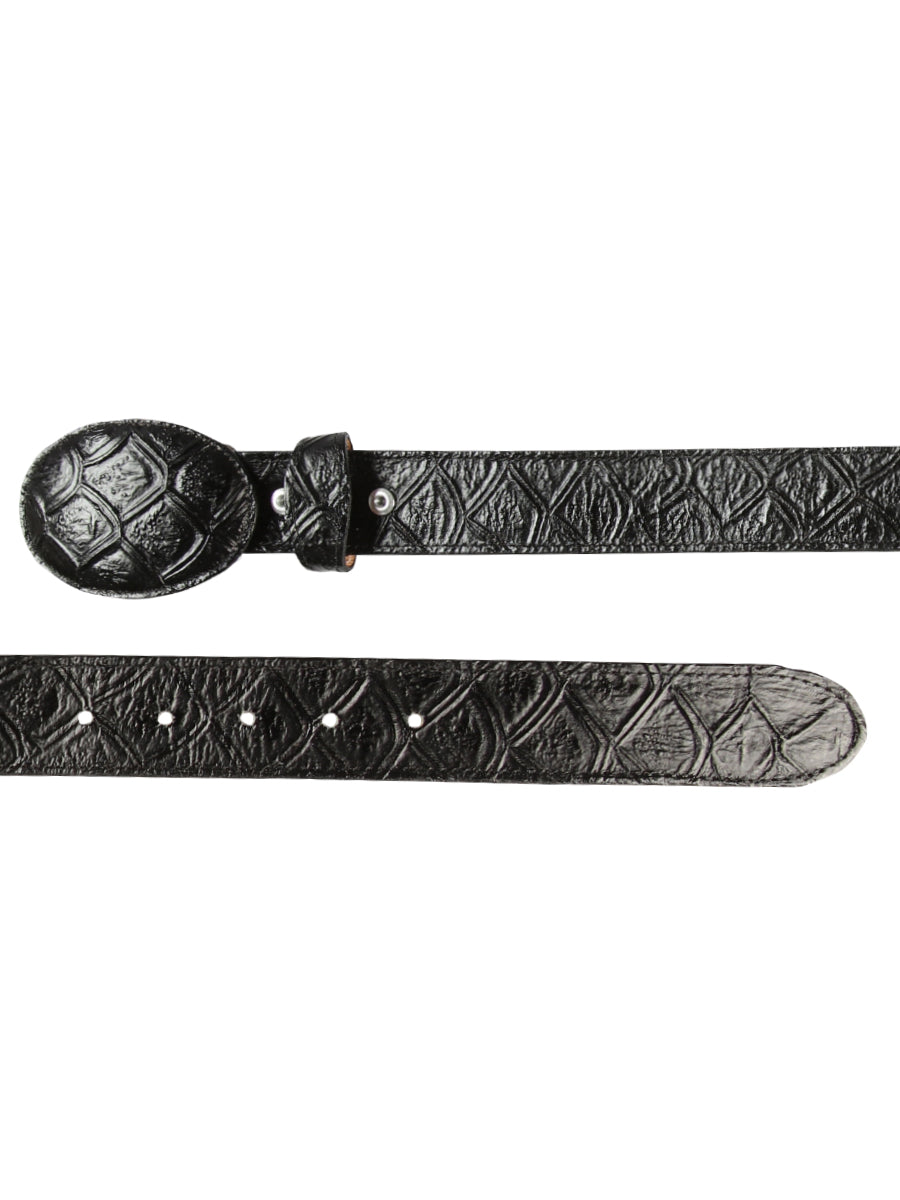 El General Cowboy Belt — Imitation Pirarucu in Black