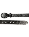 El General Cowboy Belt — Imitation Pirarucu in Black