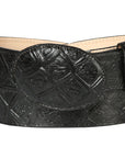 El General Cowboy Belt — Imitation Pirarucu in Black