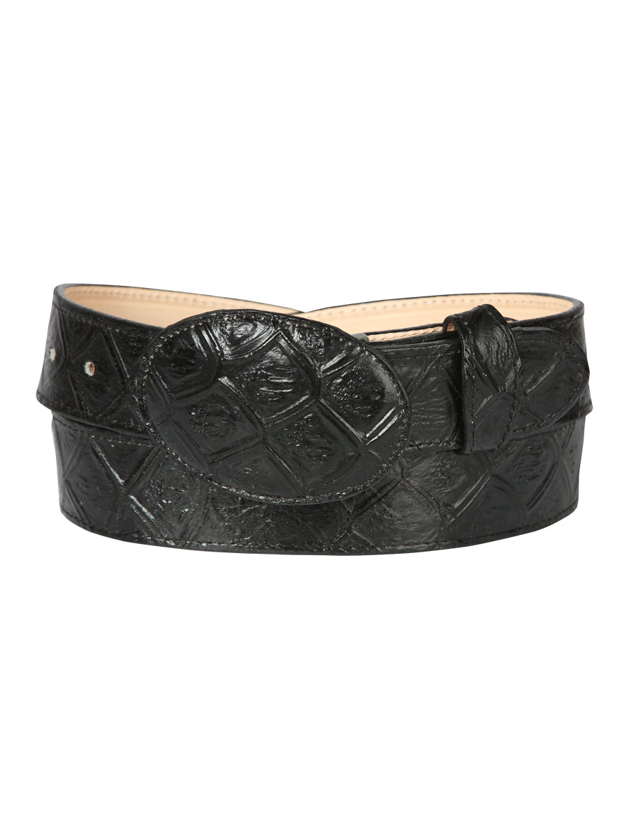 El General Cowboy Belt — Imitation Pirarucu in Black