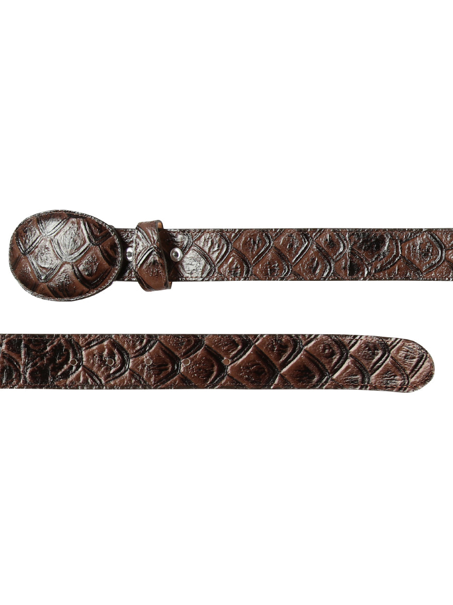 El General Cowboy Belt — Imitation Pirarucu in Brown