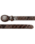 El General Cowboy Belt — Imitation Pirarucu in Brown