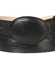 El General Cowboy Belt — Imitation Lizard in Black