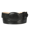El General Cowboy Belt — Imitation Lizard in Black