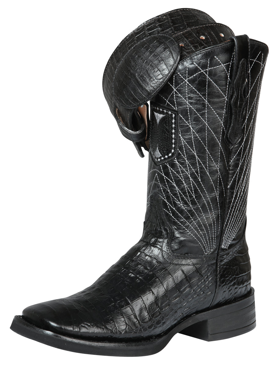 El General Rodeo Boot — Printed Alligator Leather in Black