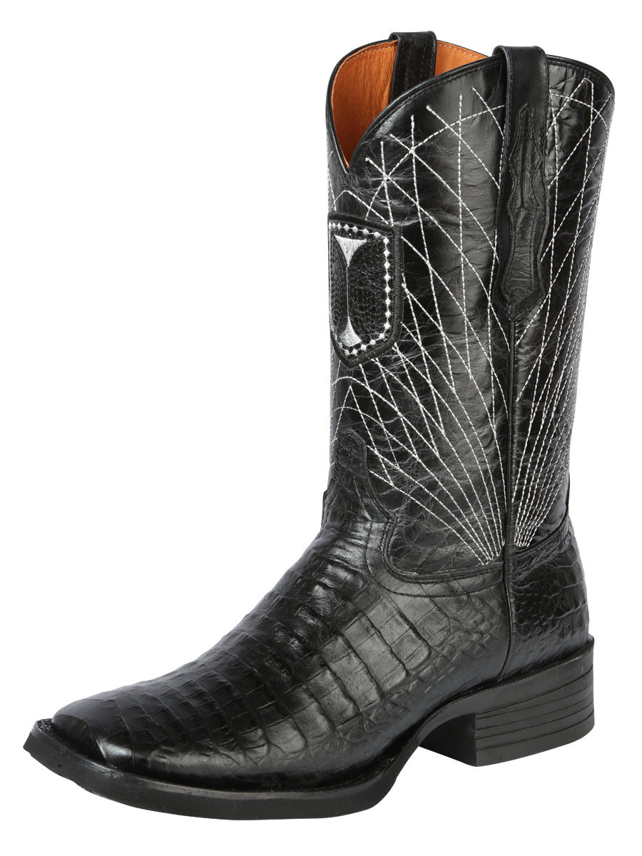 El General Rodeo Boot — Printed Alligator Leather in Black