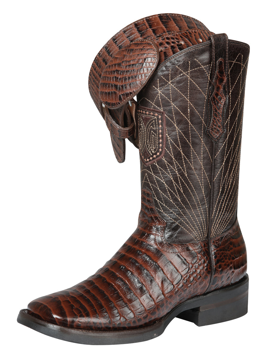 El General Rodeo Boot — Printed Alligator Leather in Brown