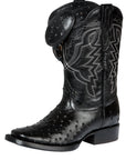 El General Rodeo Boot — Printed Ostrich in Black