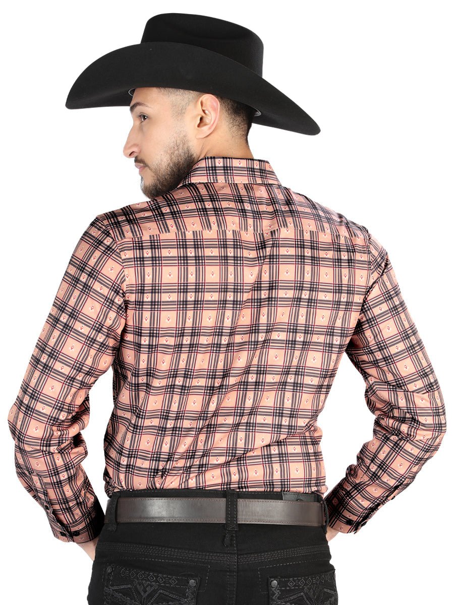 El General Casual Long-Sleeve Shirt in Beige/Black