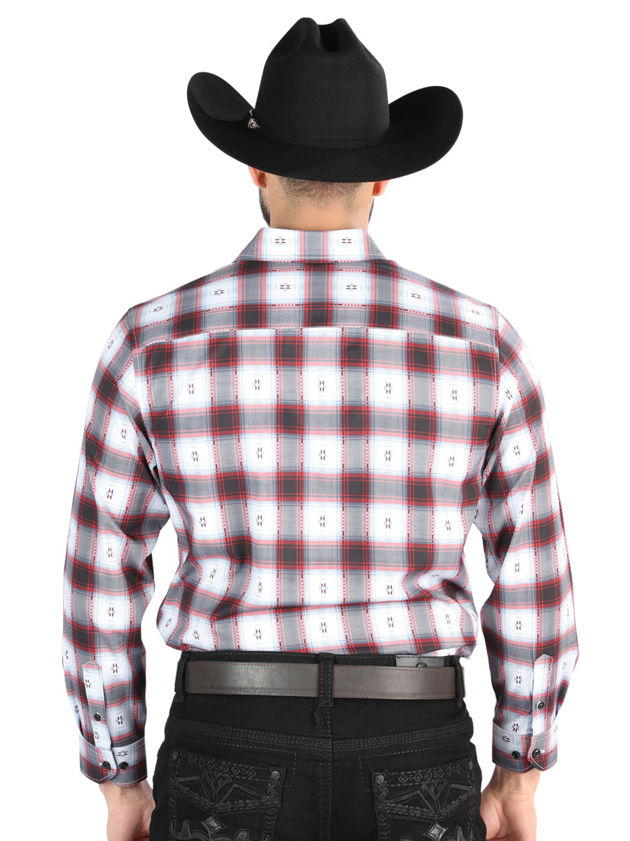El General Casual Long Sleeve Shirt in Black/Red