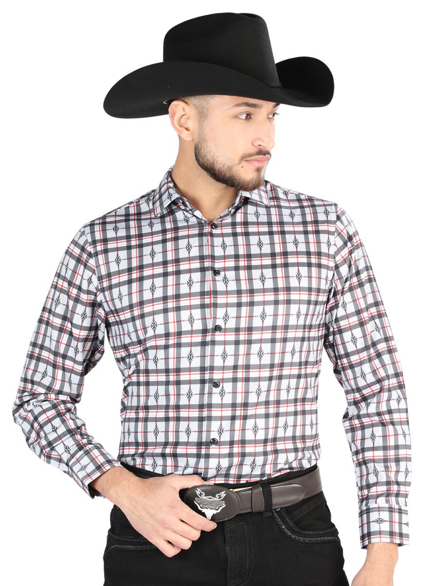 El General Casual Long Sleeve Shirt in Black/White
