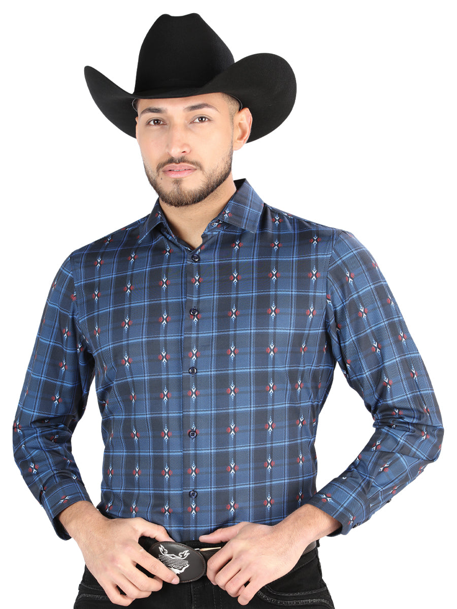 El General Casual Long Sleeve Shirt in Black/Brown