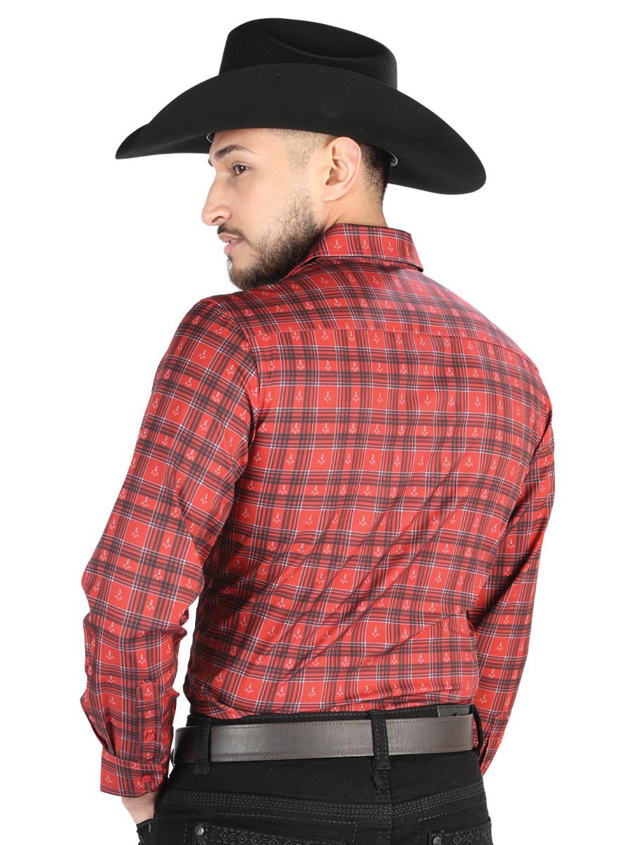 El General Casual Long Sleeve Shirt in Red/Black