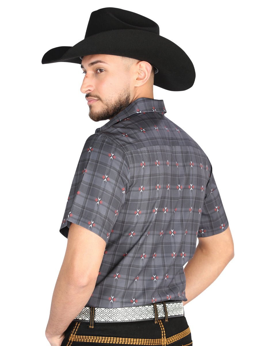 El General Casual Long Sleeve Shirt in Gray/Brown