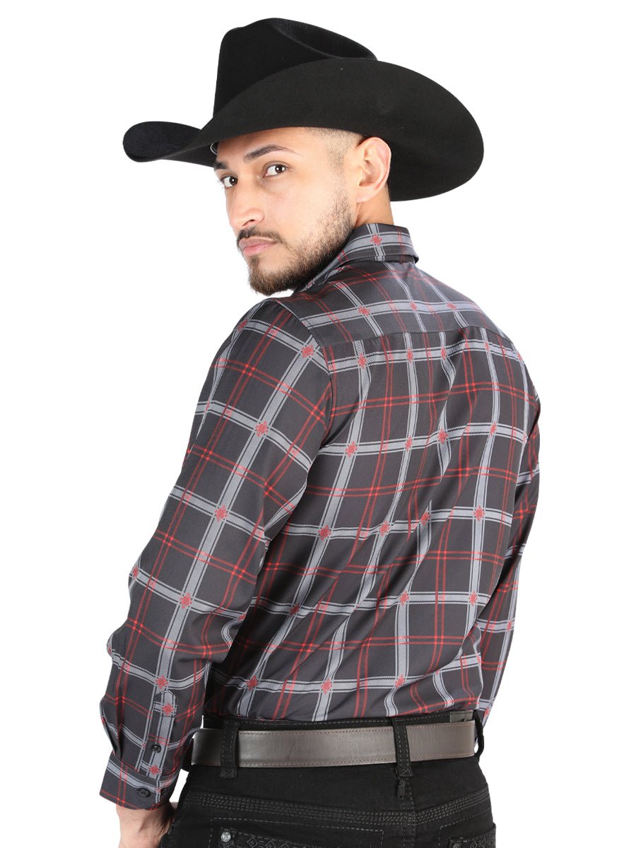 El General Casual Long Sleeve Shirt in Black/Gray