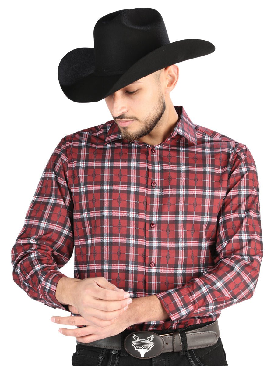 El General Casual Long Sleeve Shirt in Red