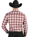 El General Casual Long-Sleeve Shirt in Beige/Red