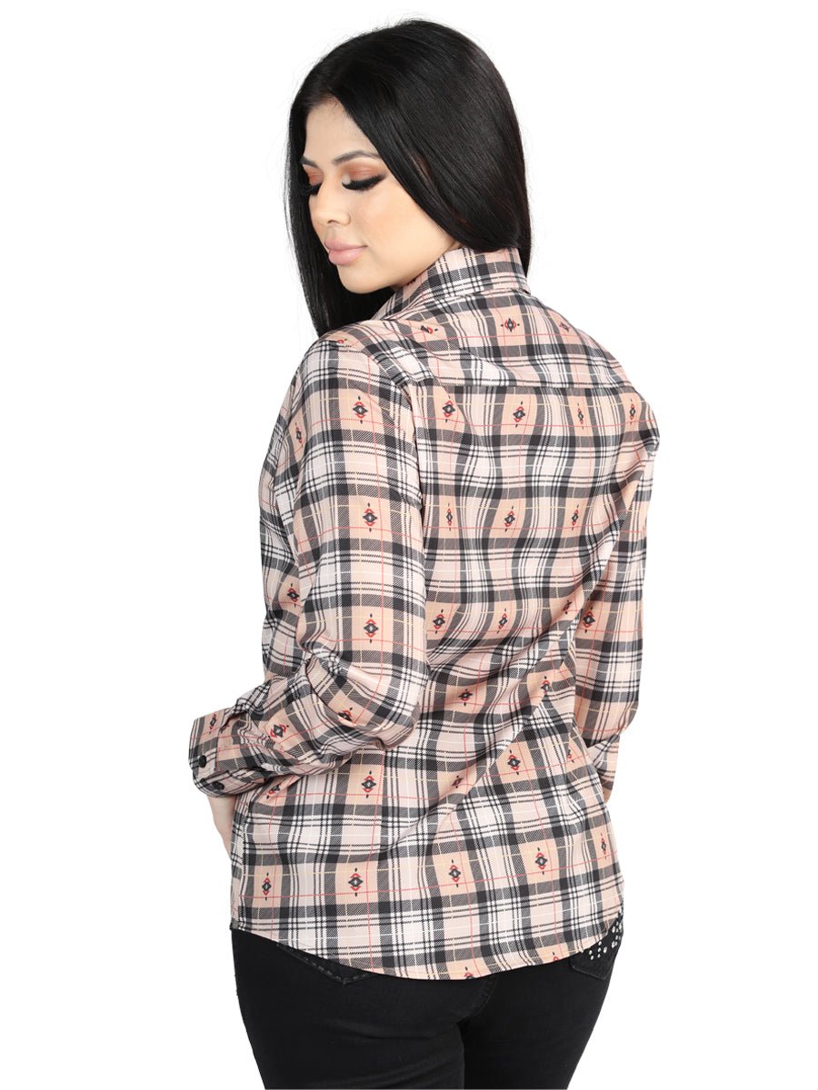 El General Casual Long-Sleeve Shirt in Beige/Black