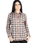 El General Casual Long-Sleeve Shirt in Beige/Black