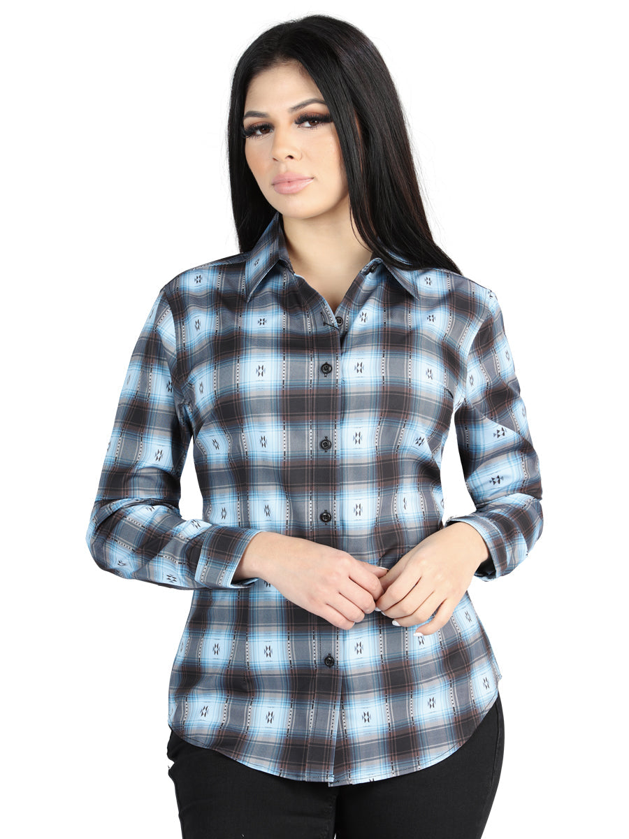 El General Casual Long-Sleeve Shirt in Black/Beige