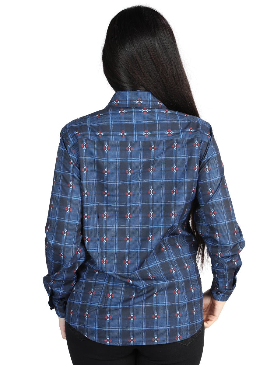 El General Casual Long-Sleeve Shirt in Black/Blue