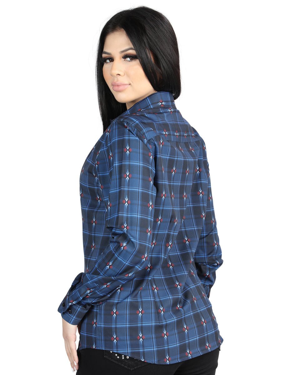 El General Casual Long-Sleeve Shirt in Black/Blue