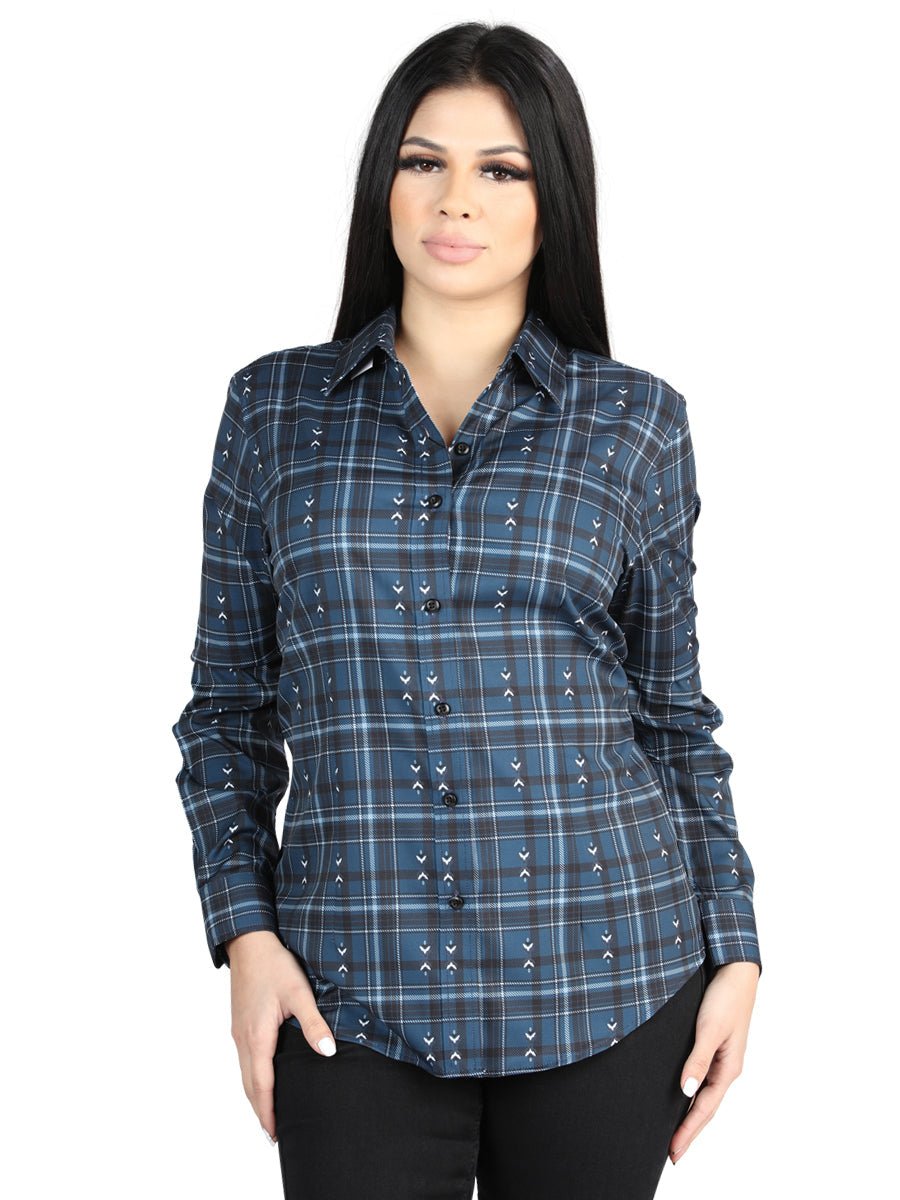 El General Casual Long-Sleeve Shirt in Gray/White