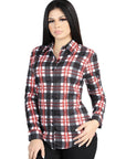 El General Casual Long-Sleeve Shirt in White/Red