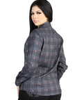 El General Casual Long-Sleeve Shirt in Gray/Brown