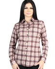 El General Casual Long-Sleeve Shirt in Beige/Red