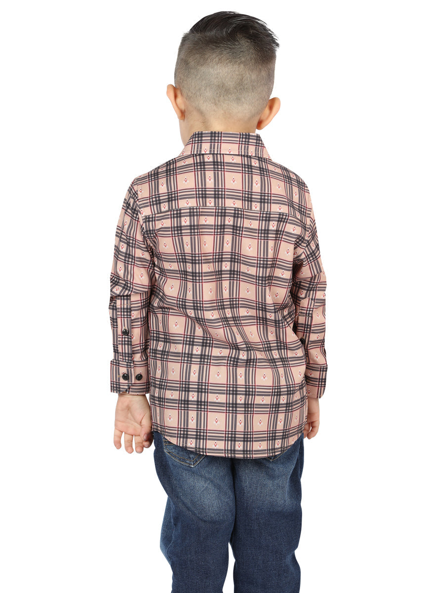 El General Beige/Black Casual Long-Sleeve Shirt